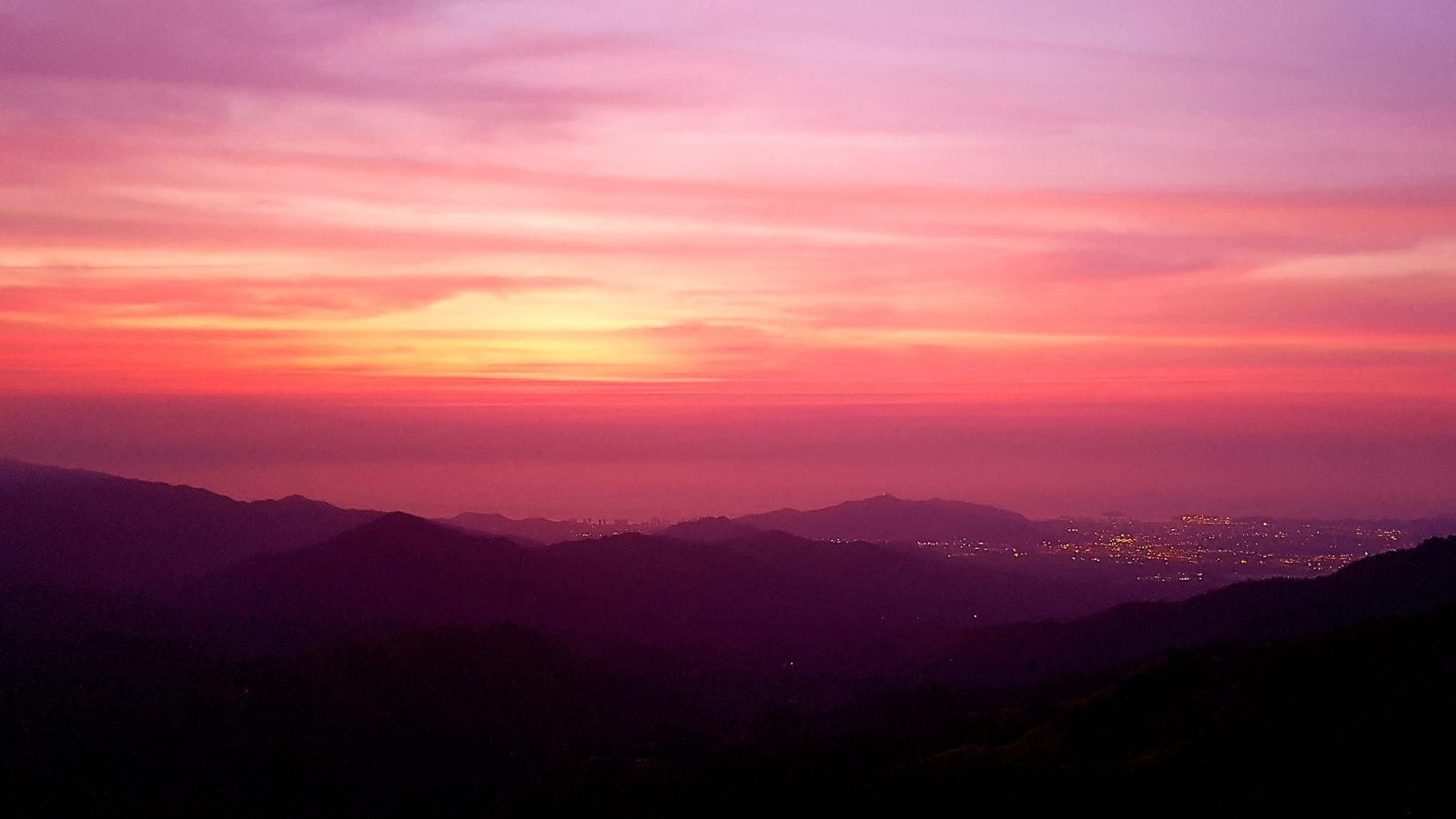 Coucher de soleil sur la Sierra Nevada