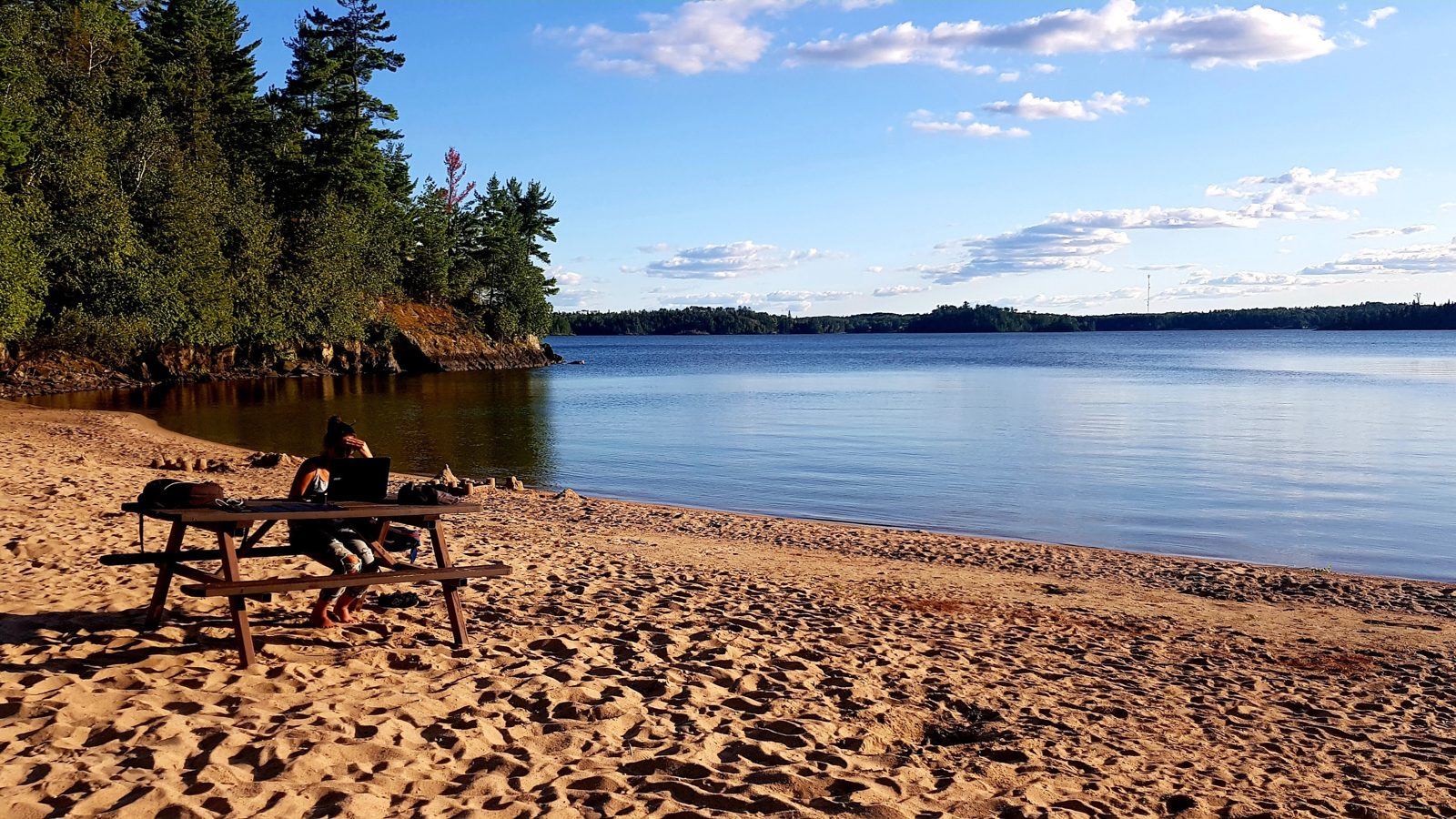 La plage du camping de Sioux Narrows