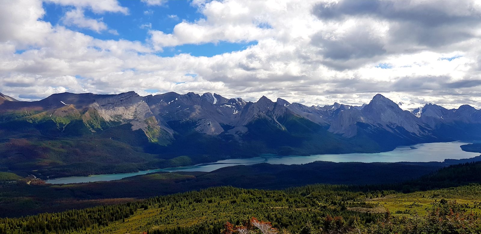 Le lac Maligne depuis les Bald Hills