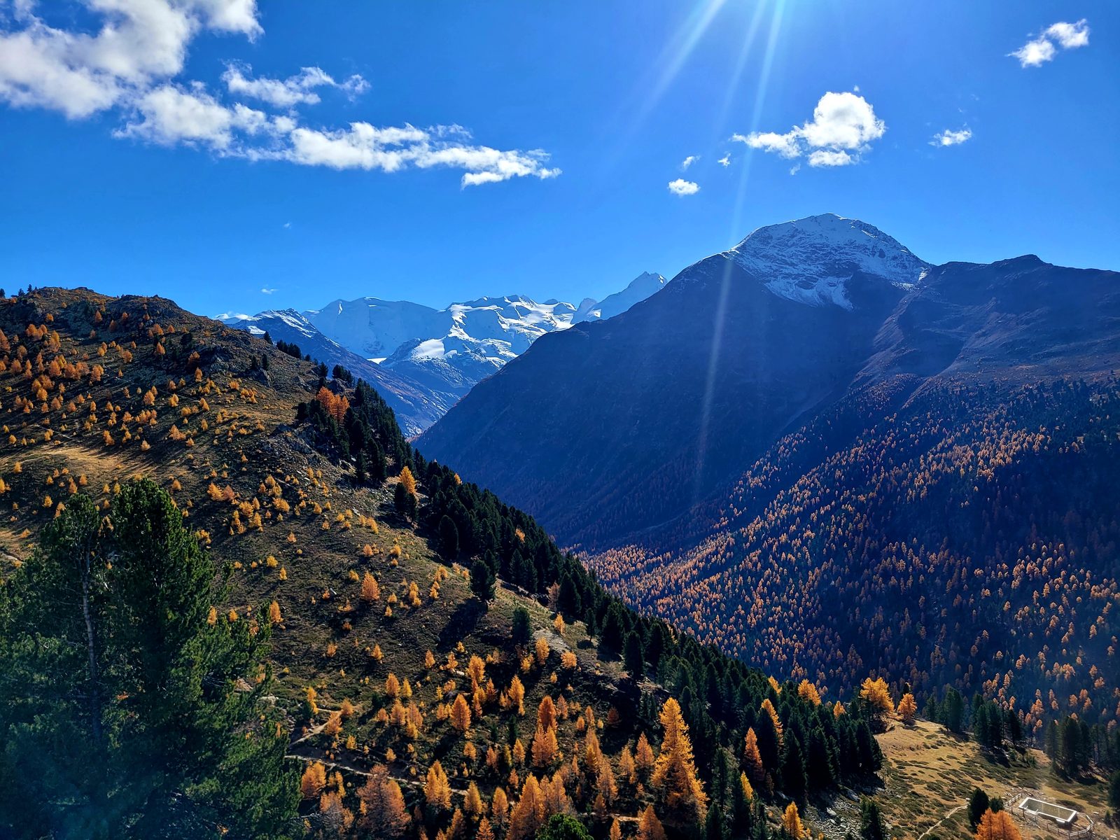 La vue depuis les hauteurs de Pontresina
